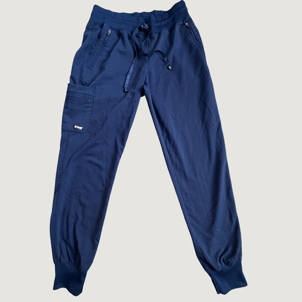 Grey's Anatomy Scrub Joggers Small Spandex Stretch Cargo Navy Blue Barco